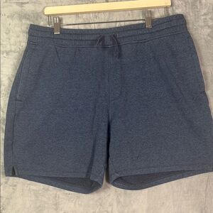 Old Navy Heathered Blue Drawstring Sweat Shorts With Pockets Size Large